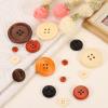 QUARKZMAN 100-Piece 9 mm 4-Hole Round Wooden Buttons, Coffee view 4