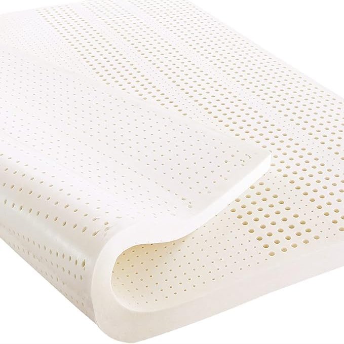 Natural Latex Mattress Topper with Cover, Medium Firmness, 3 in