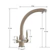 KJHONG Kitchen Sink Faucet for Bar, Farmhouse, Commercial, Clean Kitchen, Hot/Cold Mixer, Double-Handle Rotation (Chrome) view 3