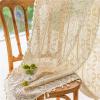 JMORCO Rustic Crochet Lace Curtains, Knitted Cotton Curtain Panels, B-Beige, Rod Pocket, W150 x H100 cm view 4