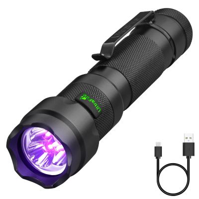 UltraFire Rechargeable 395 nm UV Flashlight, 15 W, 3 UV LEDs