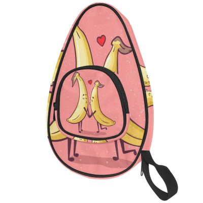 VAPOKF Table Tennis Paddle Case, Lover Banana Ping-Pong Paddle Bag, Paddle Case with Pocket for 4–5 Balls