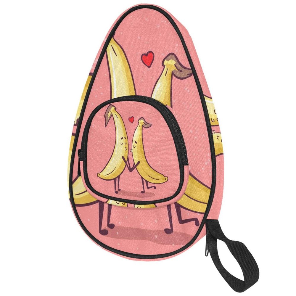 VAPOKF Table Tennis Paddle Case, Lover Banana Ping-Pong Paddle Bag, Paddle Case with Pocket for 4–5 Balls