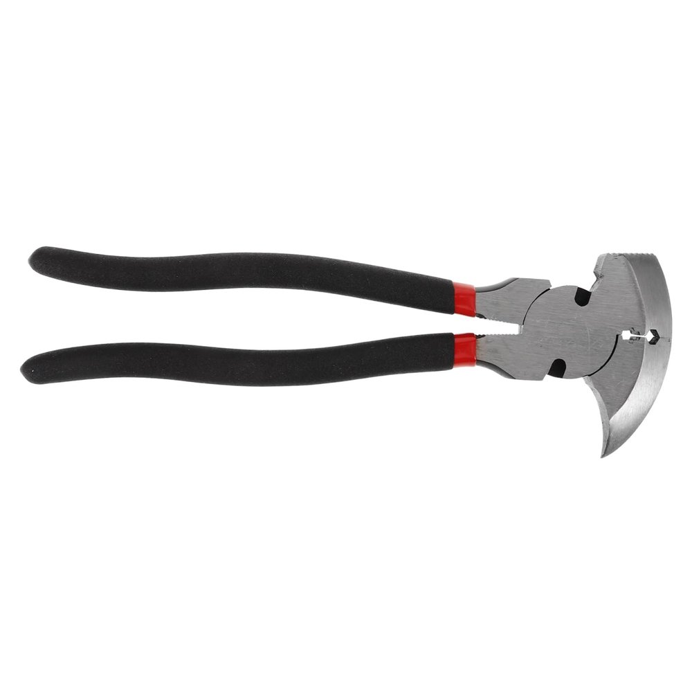 HOMSFOU Metal Nail Puller Pliers with Comfortable Grip and Hammer Function, Black