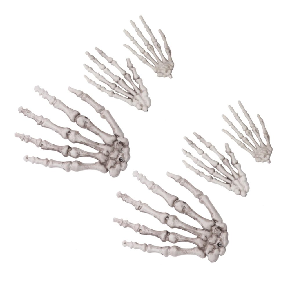 3 Pairs of Plastic Skeleton Hand Decorations for Halloween