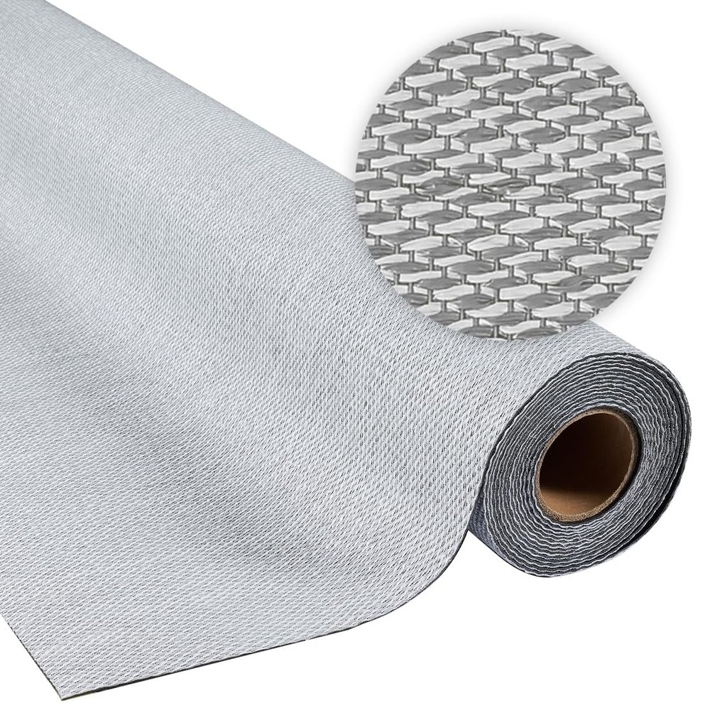 STORESDECO Easy-Care Non-Slip Vinyl Runner Rug, Indoor & Outdoor, Gray, 200 x 600 cm