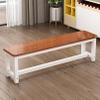 Wood Dining Bench with Metal Legs, Space-Saving Indoor Bench view 1