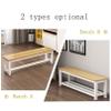 Wood Dining Bench with Metal Legs, Space-Saving Indoor Bench view 4