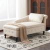 Modern Velvet Chaise Lounge Sofa with Storage, Right Armrest and Hydraulic Recline view 1
