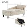Modern Velvet Chaise Lounge Sofa with Storage, Right Armrest and Hydraulic Recline view 2