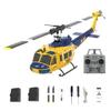BuildCubes UH-1 C032 RC Helicopter for Adults, 1:48 Scale, 2.4G 6-Channel Flybarless Stunt Helicopter, Yellow/Blue, RTF view 1