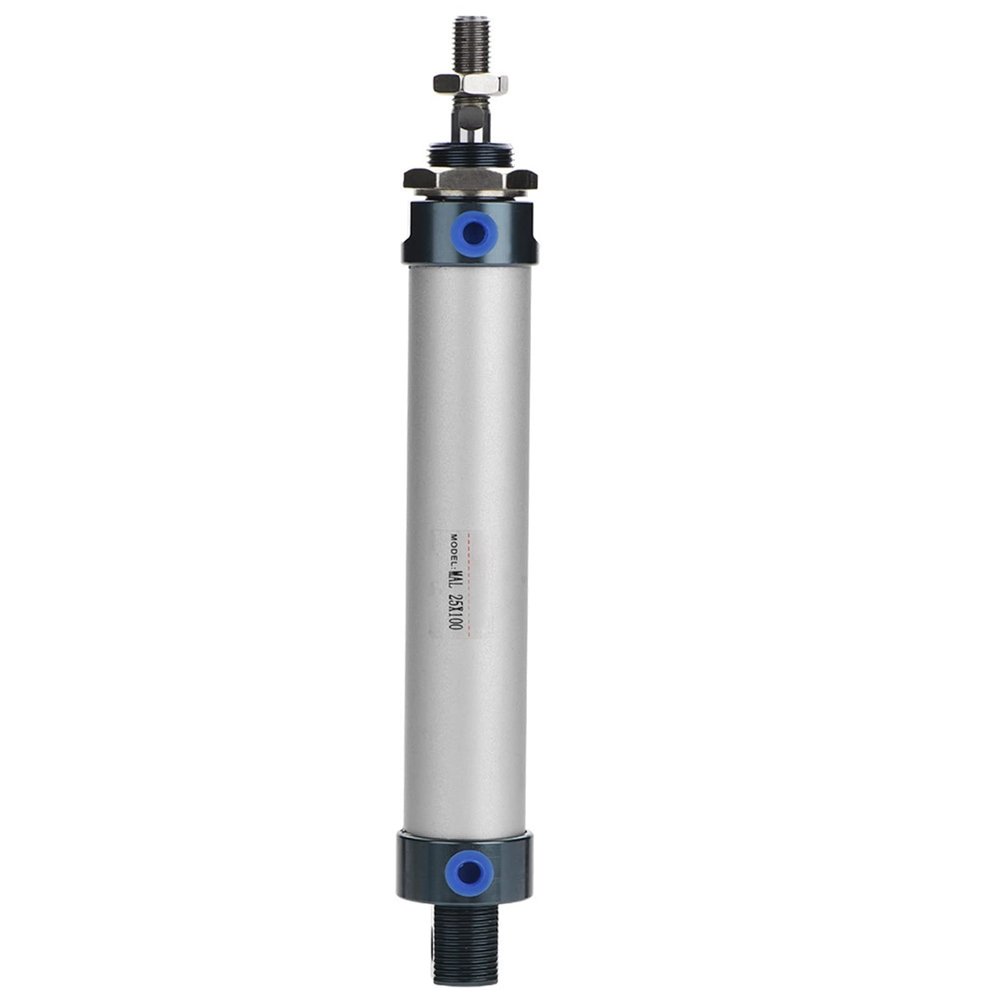 Pneumatic Cylinder, 25 mm Bore, 100 mm Stroke, Single Rod, Double-Acting