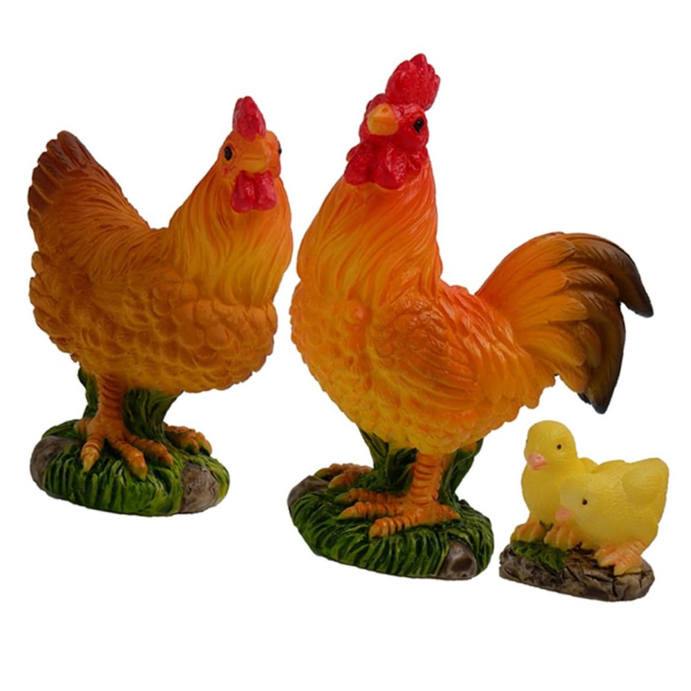 ifundom Small Realistic Resin Chicken Figurine for Miniature Scenes