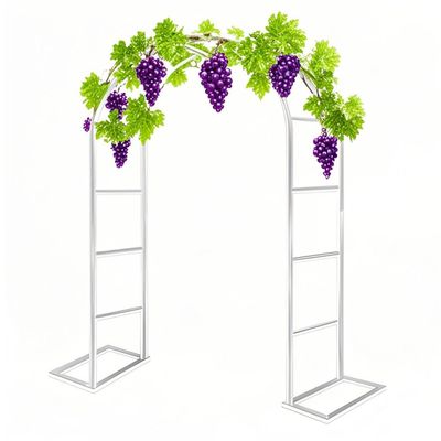 Metal Garden Rose Arch Trellis, Weather-Resistant, White, 180 × 220 cm