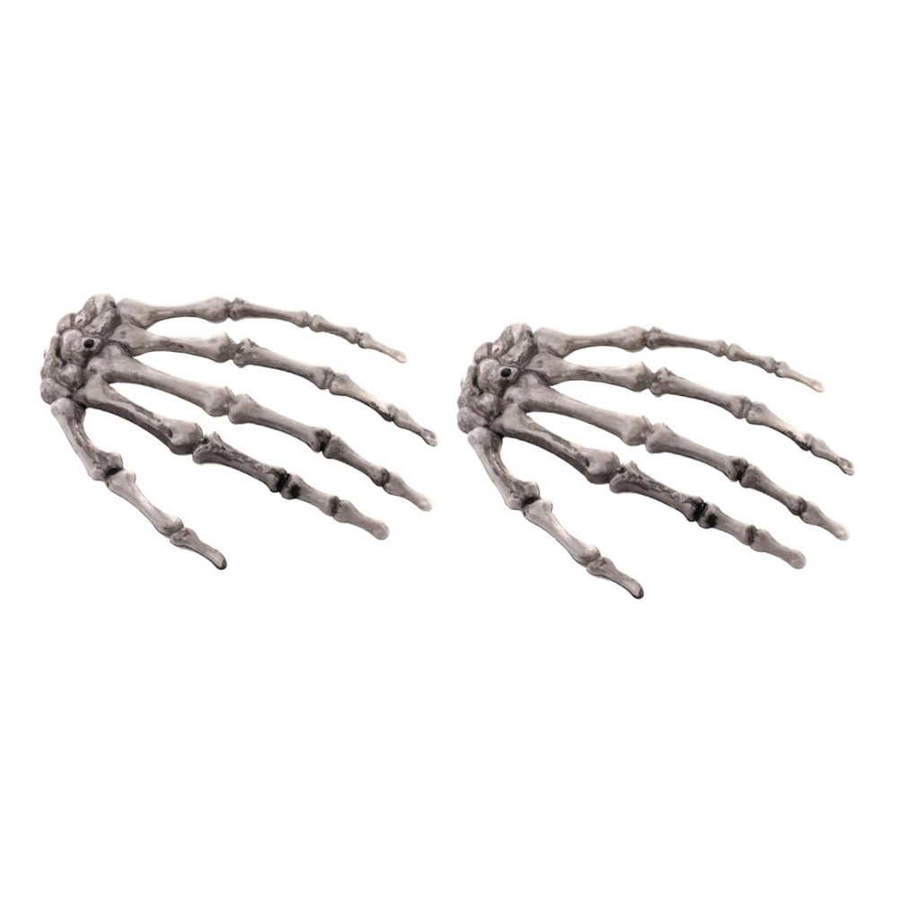 CAXUSD 2 Pairs Halloween Plastic Skeleton Hand Decorations, Left and Right Hands