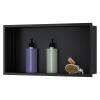 Sunrik Stainless Steel Shower Wall Niche, 30 x 60 x 10 cm, Black view 1