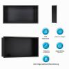 Sunrik Stainless Steel Shower Wall Niche, 30 x 60 x 10 cm, Black view 3
