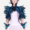 AMOYER Feather Cape with 1 Pair of Feather Arm Bands, Gothic Style, Feather Scarf, Carnival Costume Accessory for Women view 3