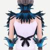 AMOYER Feather Cape with 1 Pair of Feather Arm Bands, Gothic Style, Feather Scarf, Carnival Costume Accessory for Women view 4