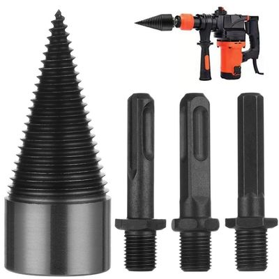 Firewood Drill Handles, Carbon Steel, 3-Piece Attachment Set