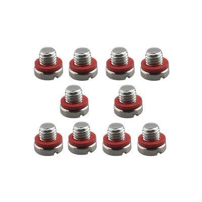 LOOwAH Universal Stainless Steel Plug, Marine Screw 90340-08002-00 with Red Sealing Washer for Outboard Motors