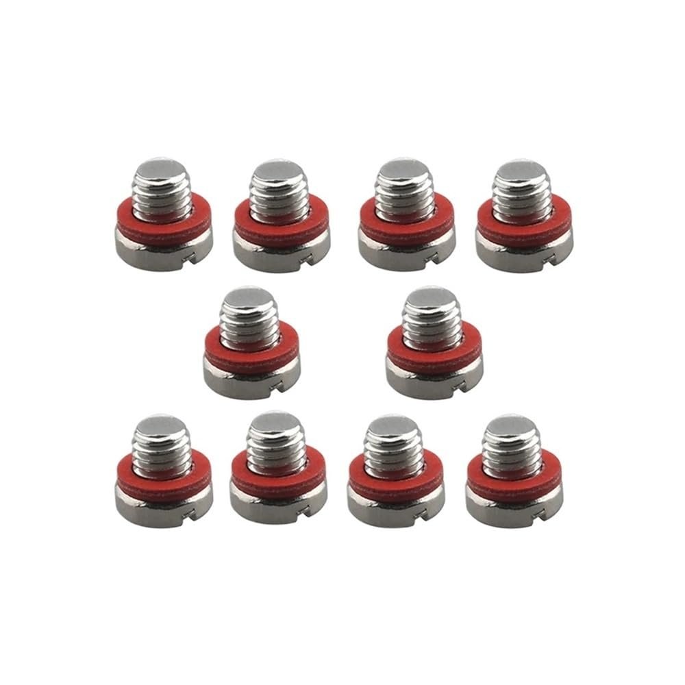 LOOwAH Universal Stainless Steel Plug, Marine Screw 90340-08002-00 with Red Sealing Washer for Outboard Motors