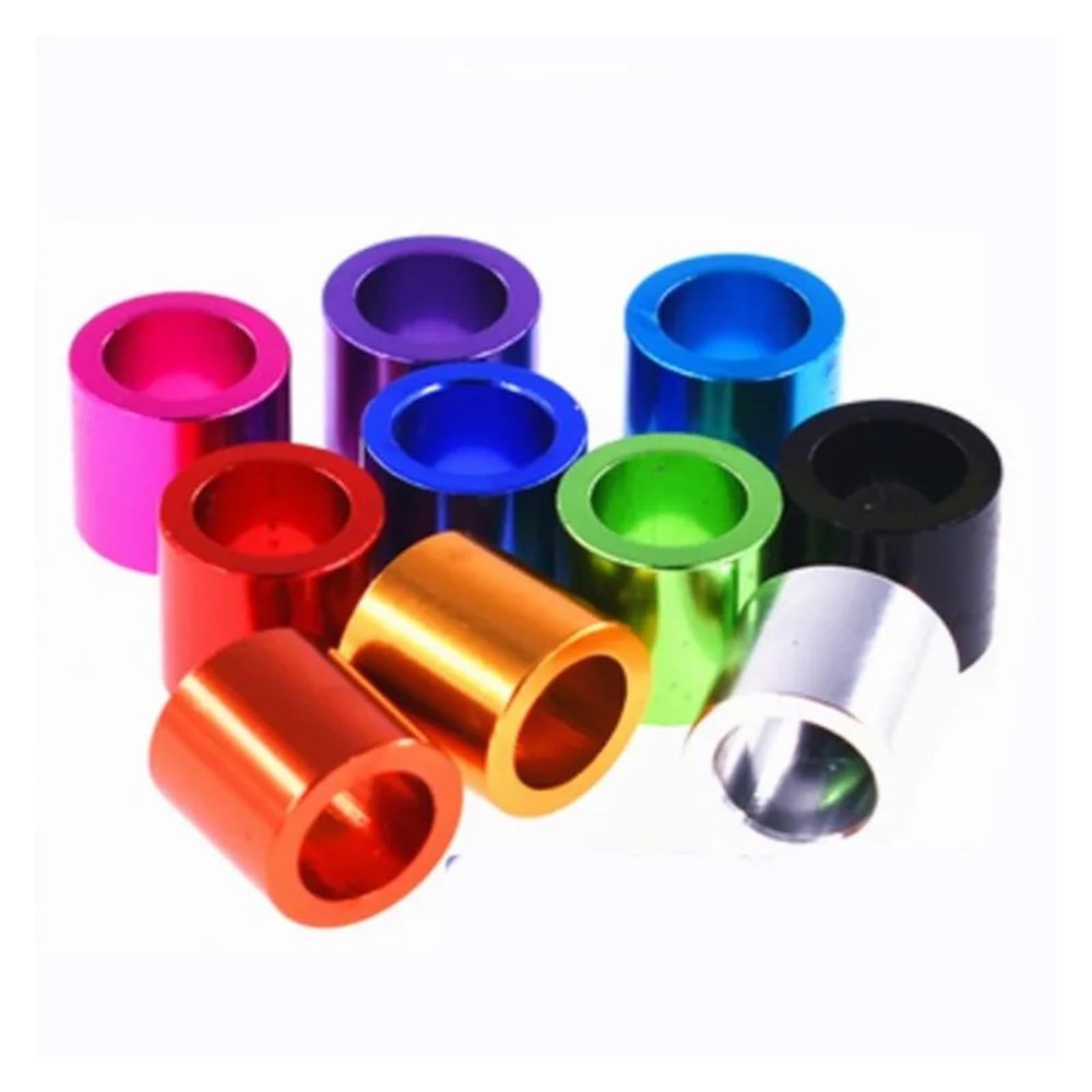 Aluminum Spacers, M5/M6/M8, Black, 10-Pack, 8 mm