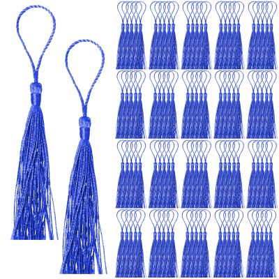 Cimeton 100 Pcs Royal Blue 13 cm Silk Mini Tassels