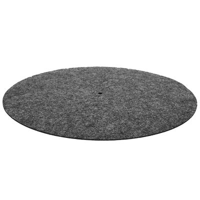 12-Inch Record Player Mat, Audiophile Wool Record Pad with Non-Slip Grooves for Standard Turntables, White/Black