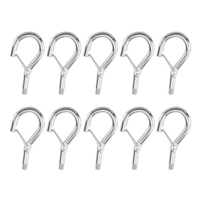 eMagTech 10-Pack M6 Hanging Screw Hooks with Spring Clip