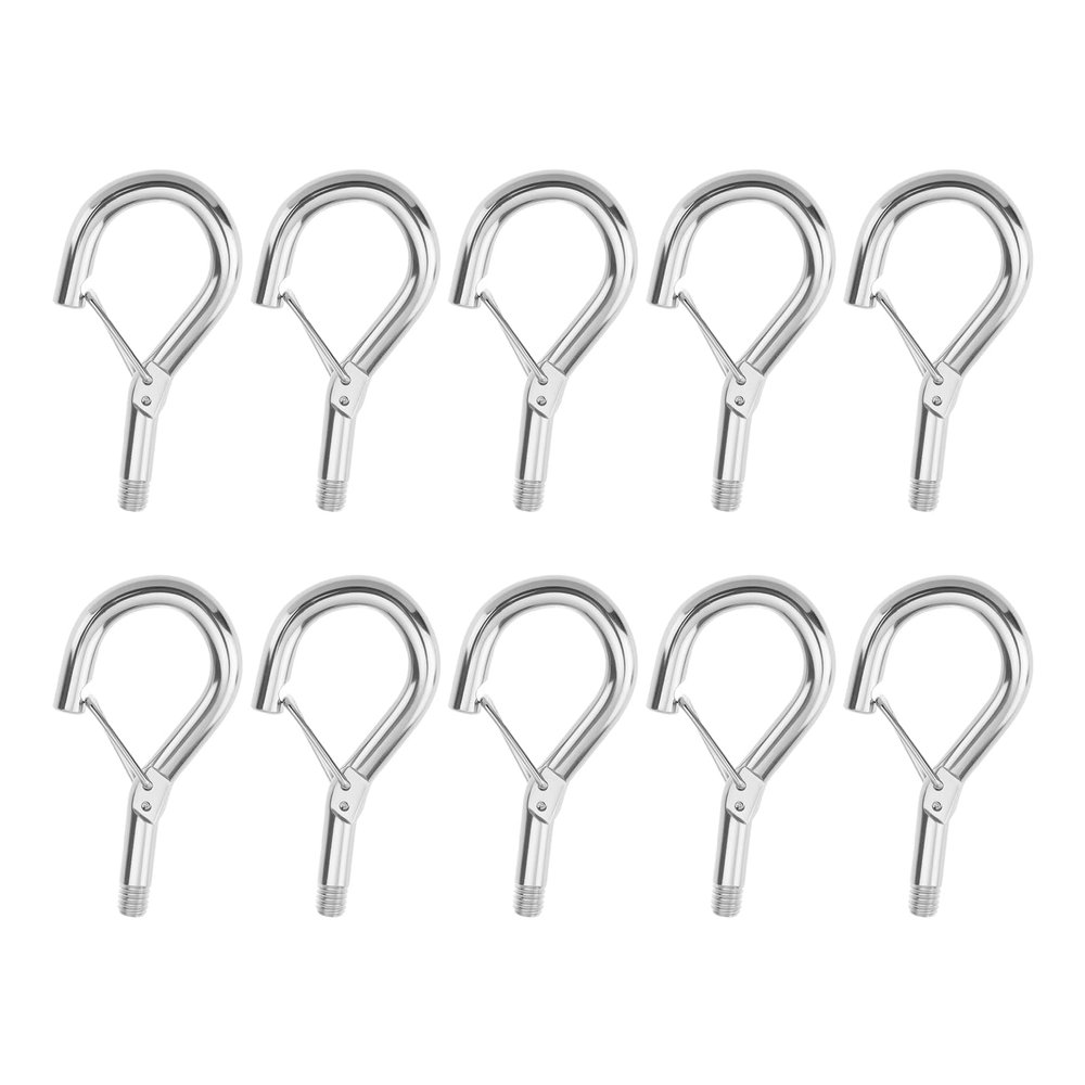 eMagTech 10-Pack M6 Hanging Screw Hooks with Spring Clip
