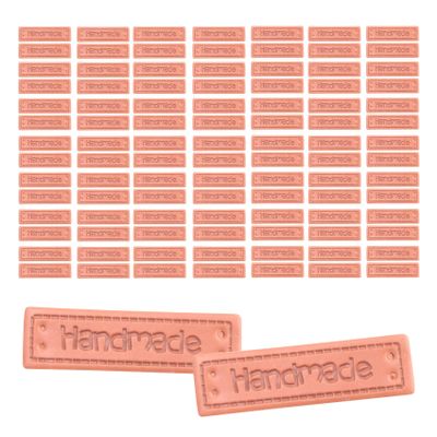 Agwuoetr 100 Pcs PU Leather Handmade Labels