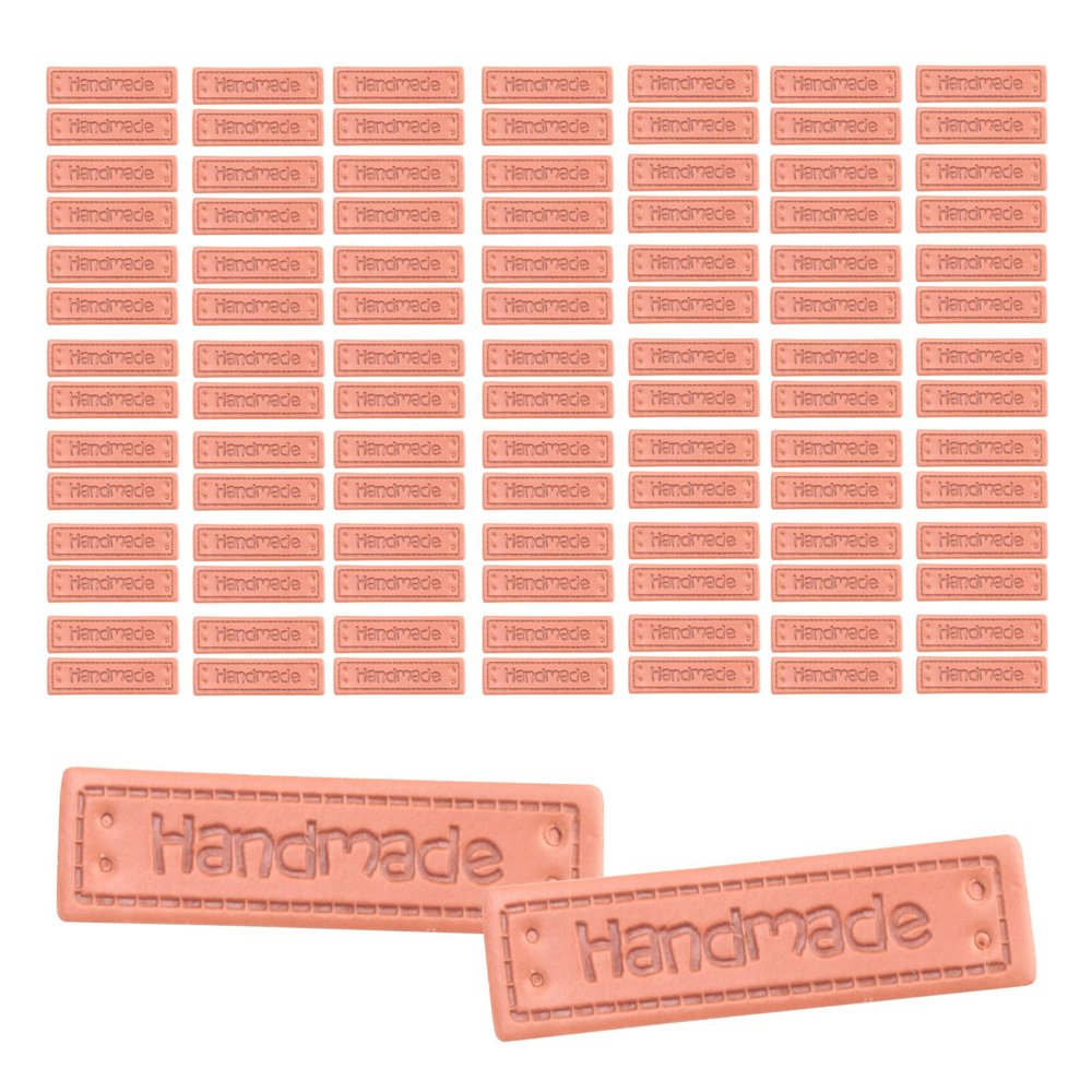 Agwuoetr 100 Pcs PU Leather Handmade Labels