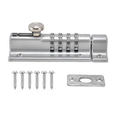 4-Digit Combination Slide Lock, Zinc Alloy, Silver