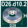 1-Piece Aluminum Bushing Seal, 24/26 mm Diameter, M10–M16, Unthreaded Spacer (D26 × d10.2, H34) view 2