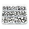 130-Piece 7–23.5 mm Single-Ear Hose Clamps, 304 Stainless Steel PEX Stepless Cinch Crimp Rings view 1