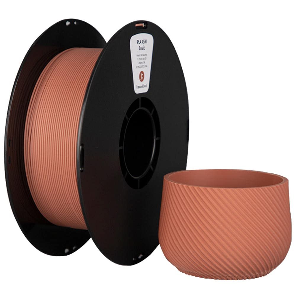 ApuaVireo&Co PLA K5M Filament, Matte, 1.75 mm, 1 kg (2.2 lb) Spool, ±0.03 mm Accuracy, for FDM 3D Printers, Red Clay