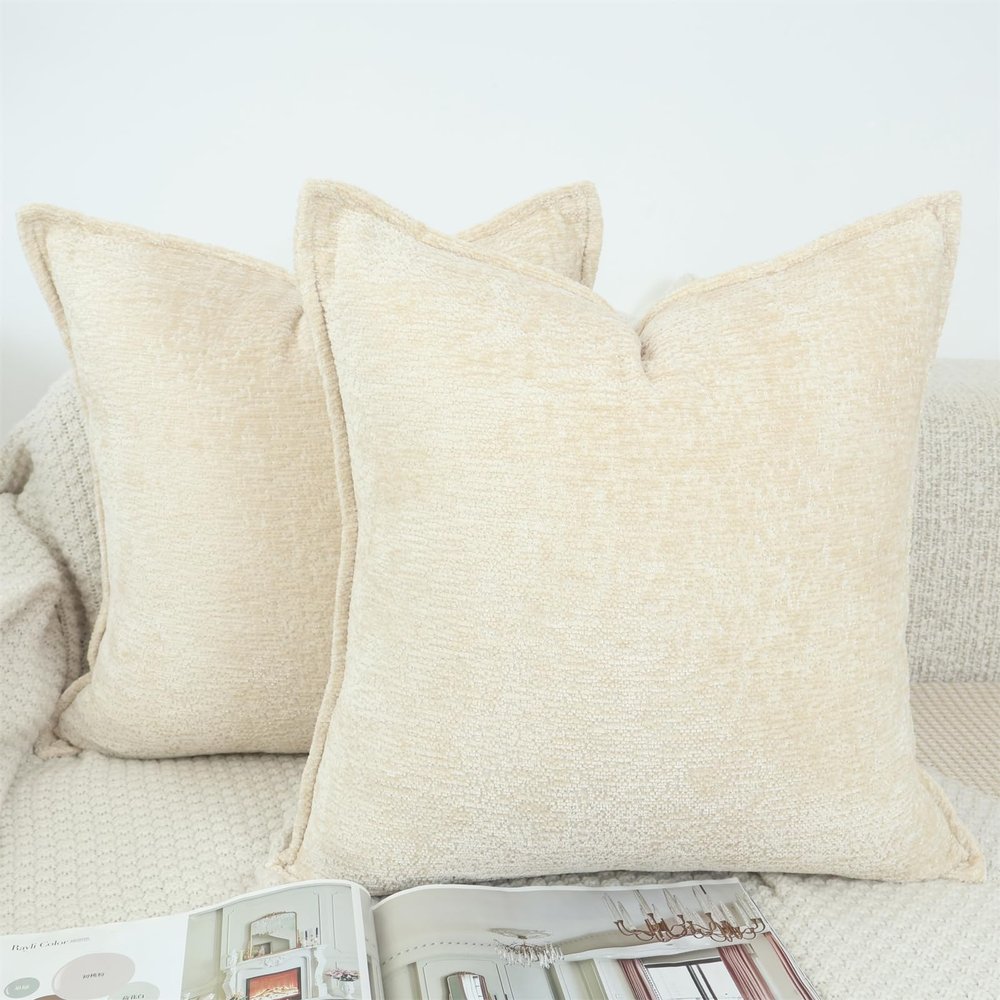 OYIMUA Beige Pillow Cover Set 45x45 cm