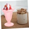 PUYUNA Glass Ice Dessert Bowls, Mini Ice Cream Cups, Blue (Pink) view 3