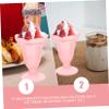 PUYUNA Glass Ice Dessert Bowls, Mini Ice Cream Cups, Blue (Pink) view 4