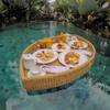 ITETONE Leaf-Shaped Floating Serving Tray, Beige view 1