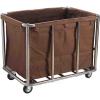 Large Commercial Stainless Steel Laundry Cart with Wheels, 400 L, 120 kg Capacity, Brown view 1
