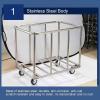 Large Commercial Stainless Steel Laundry Cart with Wheels, 400 L, 120 kg Capacity, Brown view 2