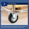 Large Commercial Stainless Steel Laundry Cart with Wheels, 400 L, 120 kg Capacity, Brown view 4