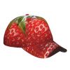 Baseball Cap with Red Strawberry Design, Adjustable, Washable, Unisex view 3