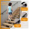 Gaommini Round Stair Handrail, 3 ft, 5 ft, 6 ft, or 7 ft, Galvanized Metal Wall-Mounted Railing for Indoor and Outdoor Steps (600 cm) view 3