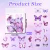 40 Pcs Purple Butterfly Stickers view 2