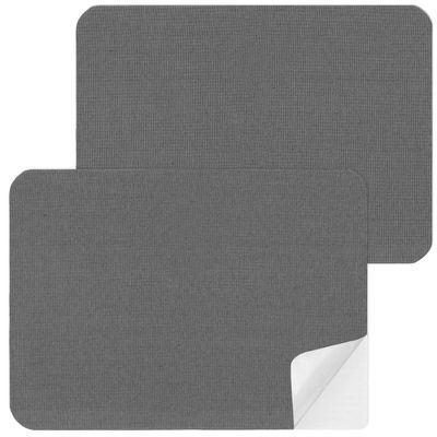 2 Self-Adhesive Fabric Repair Patches, 27.9 x 20.3 cm, Waterproof, Dark Gray
