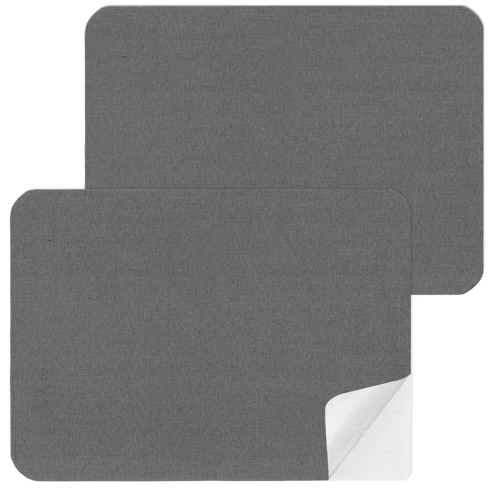 2 Self-Adhesive Fabric Repair Patches, 27.9 x 20.3 cm, Waterproof, Dark Gray