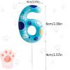 Blue Birthday Candle Number 6 with Paw Print view 2